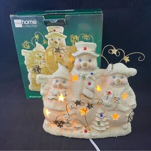JCPenney Home Collection Snowman Nightlight Porcelain Bisque Gold Christmas
